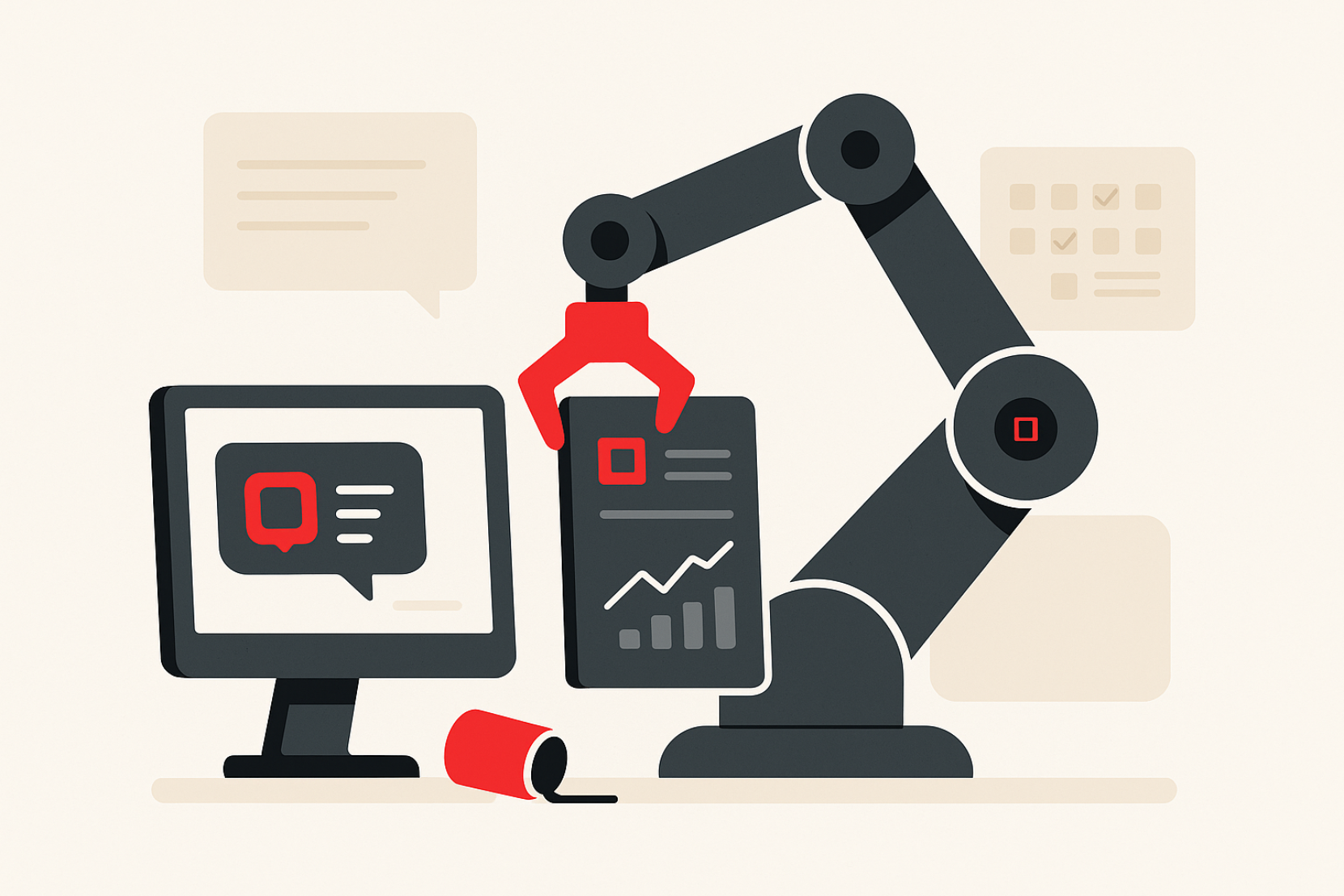 onverwachte bijwerkingen van a op de werkvloer - robot arm gooit beker koffie om